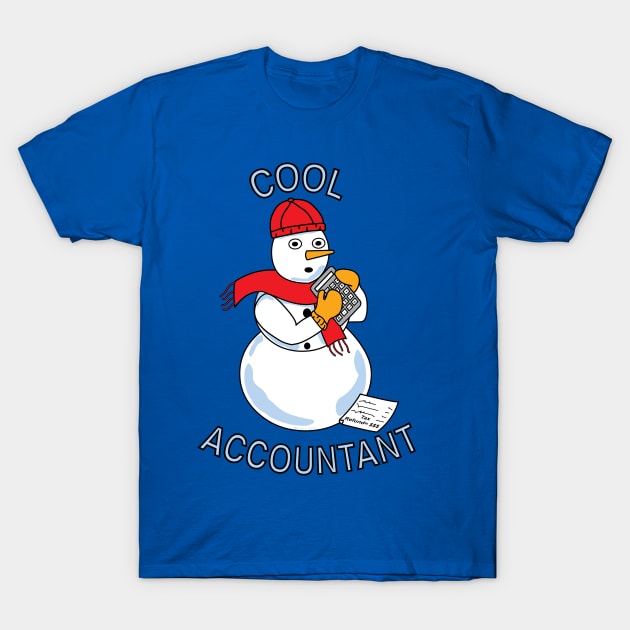 Cool Accountant Snowman T-Shirt by Barthol Graphics